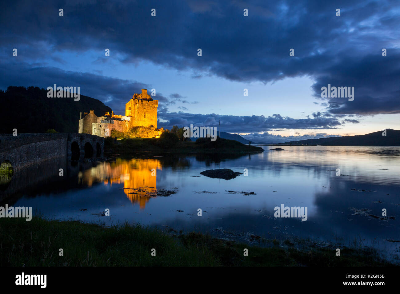 Eilean Donan Castle near Dornie Loch Duich Lochalsh Scotland Stock Photo