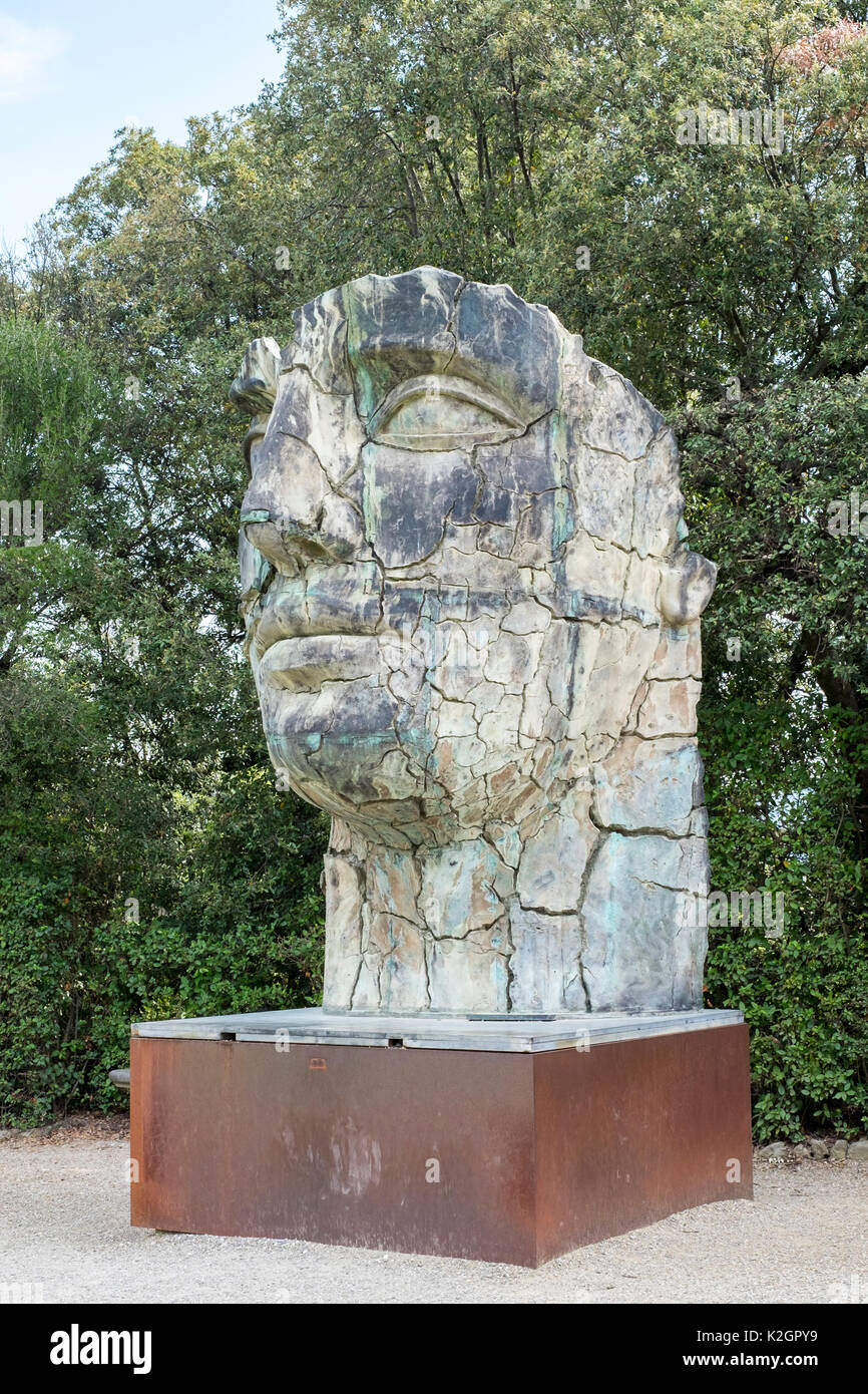 Giant head sculpture by Igor Mitoraj, Boboli Gardens, Florence, Italy