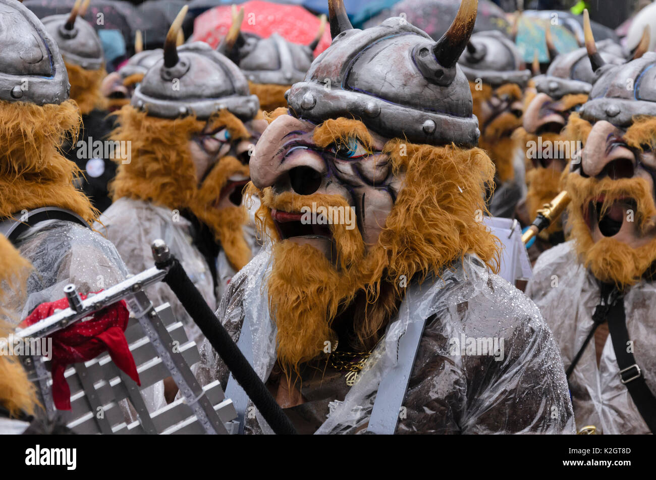 Participants of Cortège Parade, Carnival of Basel, Switzerland Stock Photo