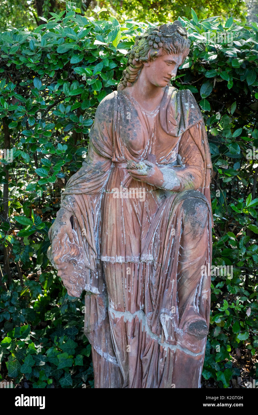 Terracotta Statue in Giardino Corsi gardens, Florence, Italy Stock