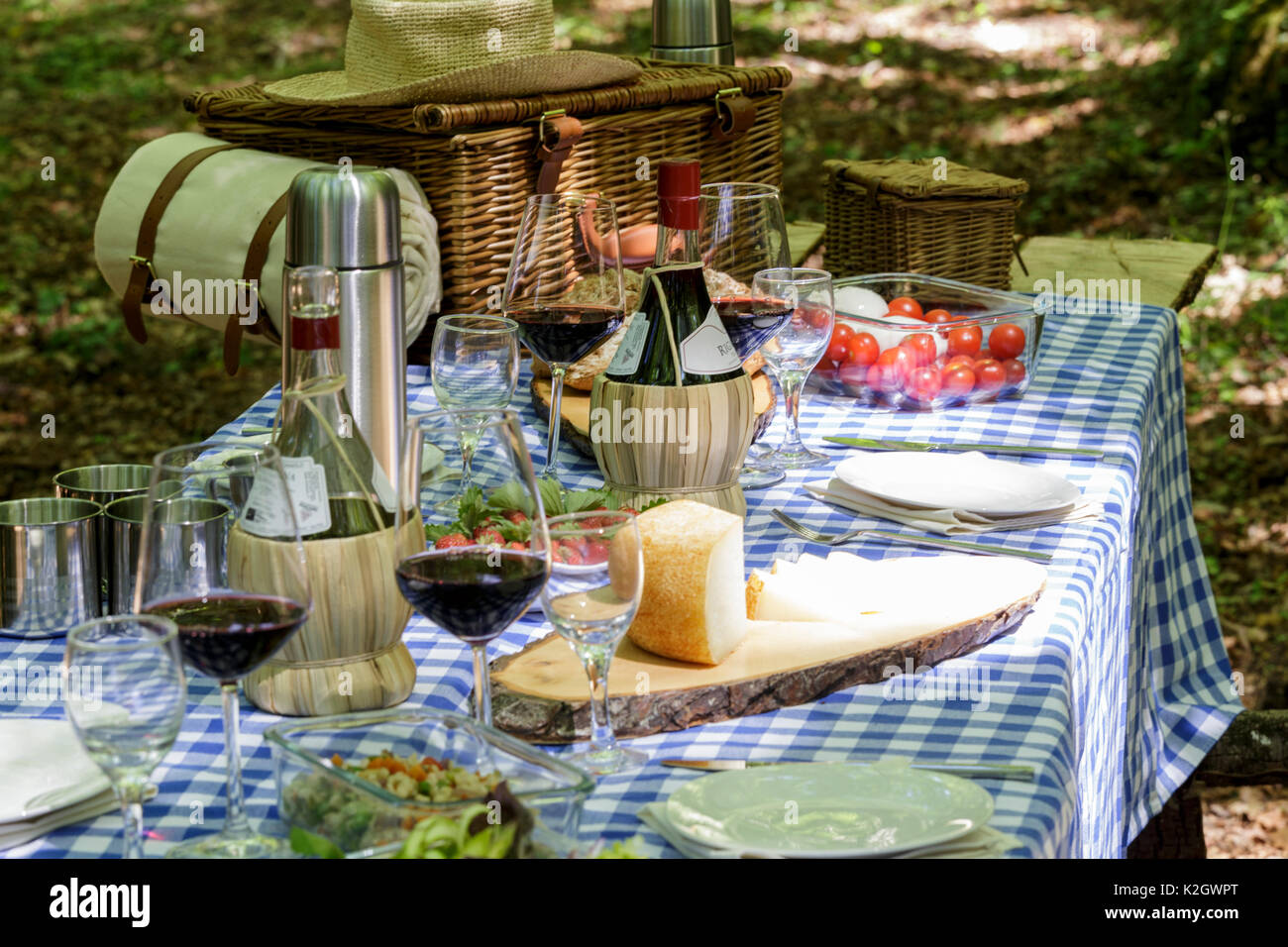 Picnic in the woods at Pignano, Tuscany, Italy Stock Photo Alamy
