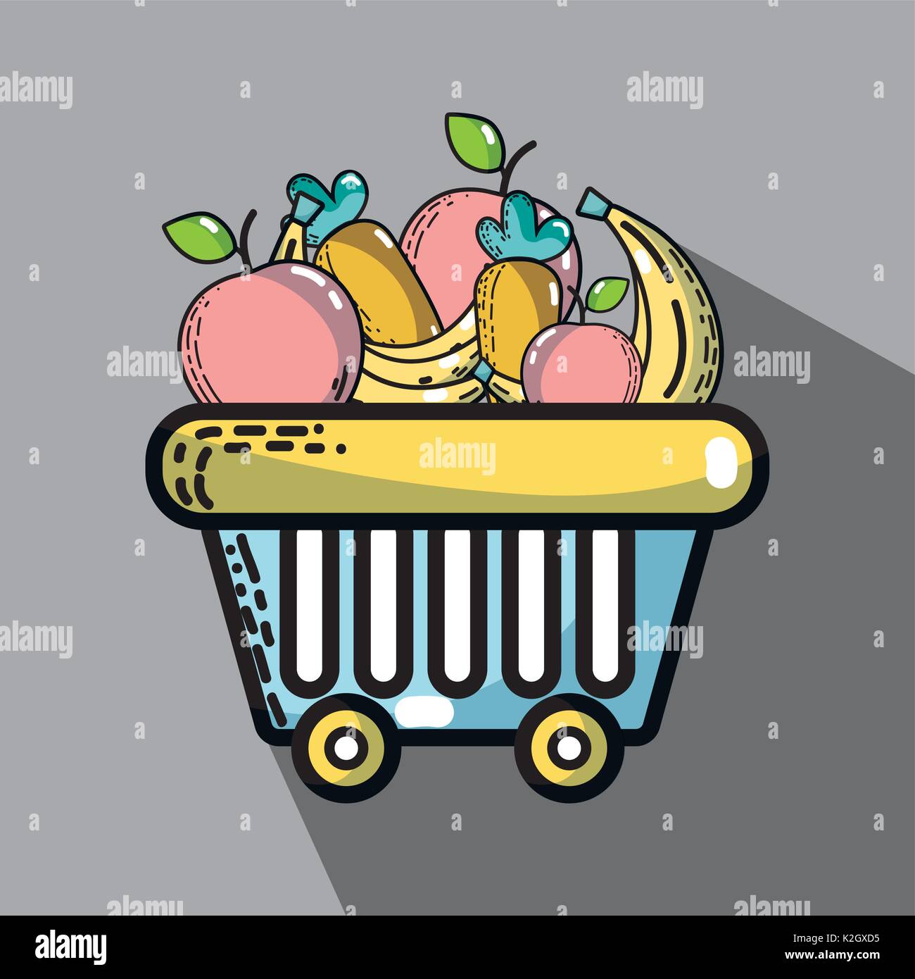 fresh supermarket products and nutrition food Stock Vector