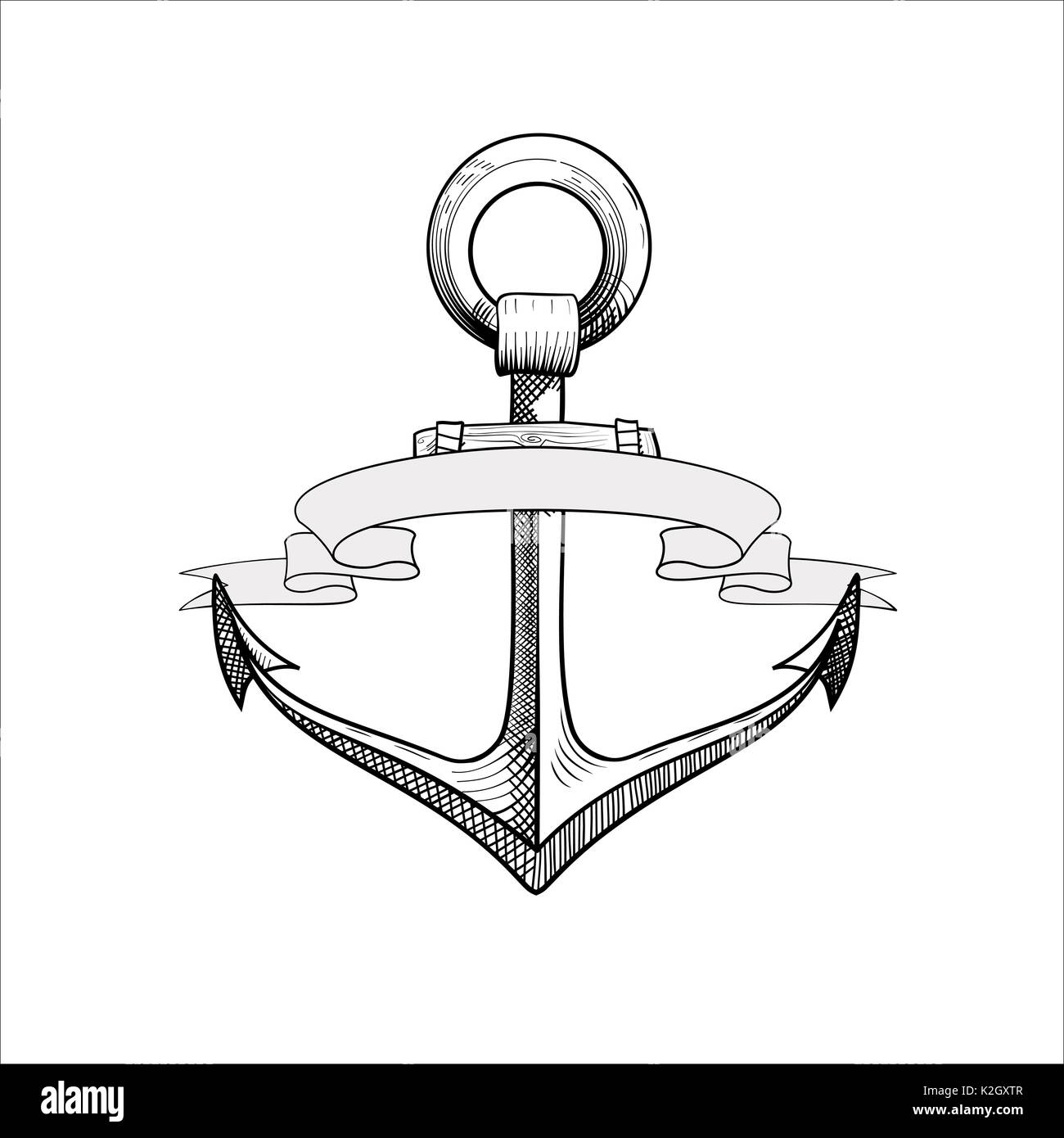 Vector hand drawn nautical anchor Stock Vector Image & Art - Alamy