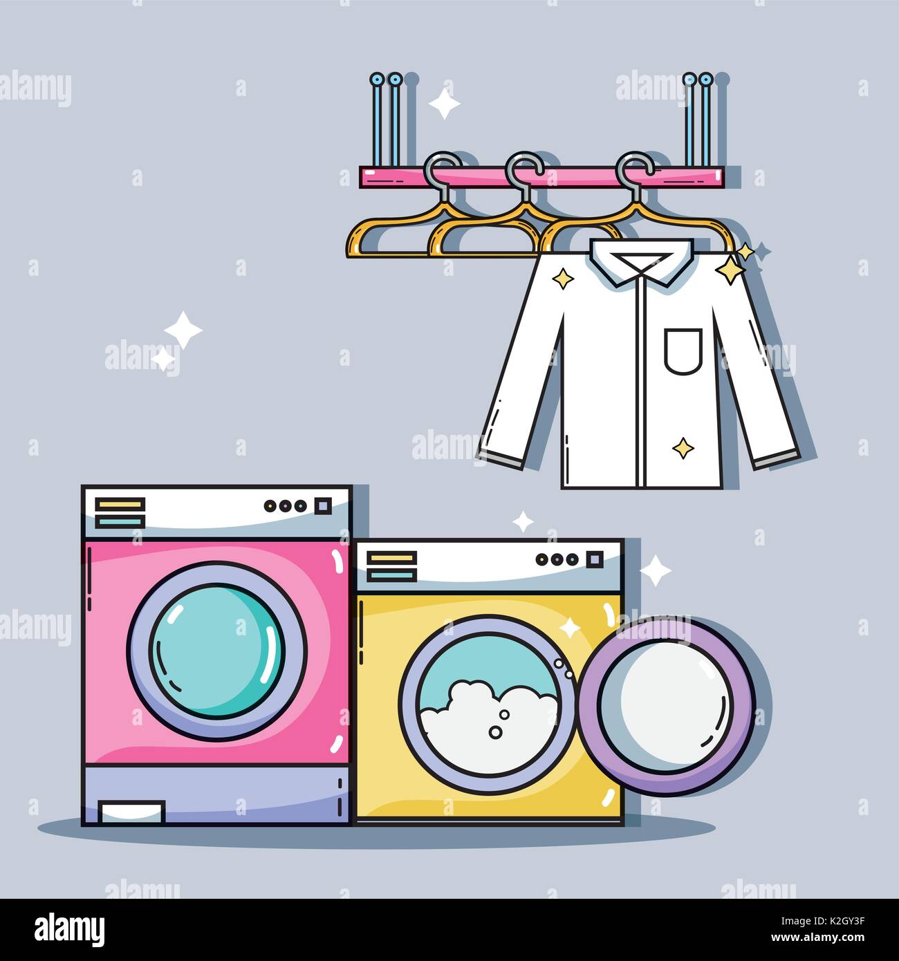 laundry equipment to clean the domestic clothes Stock Vector Image