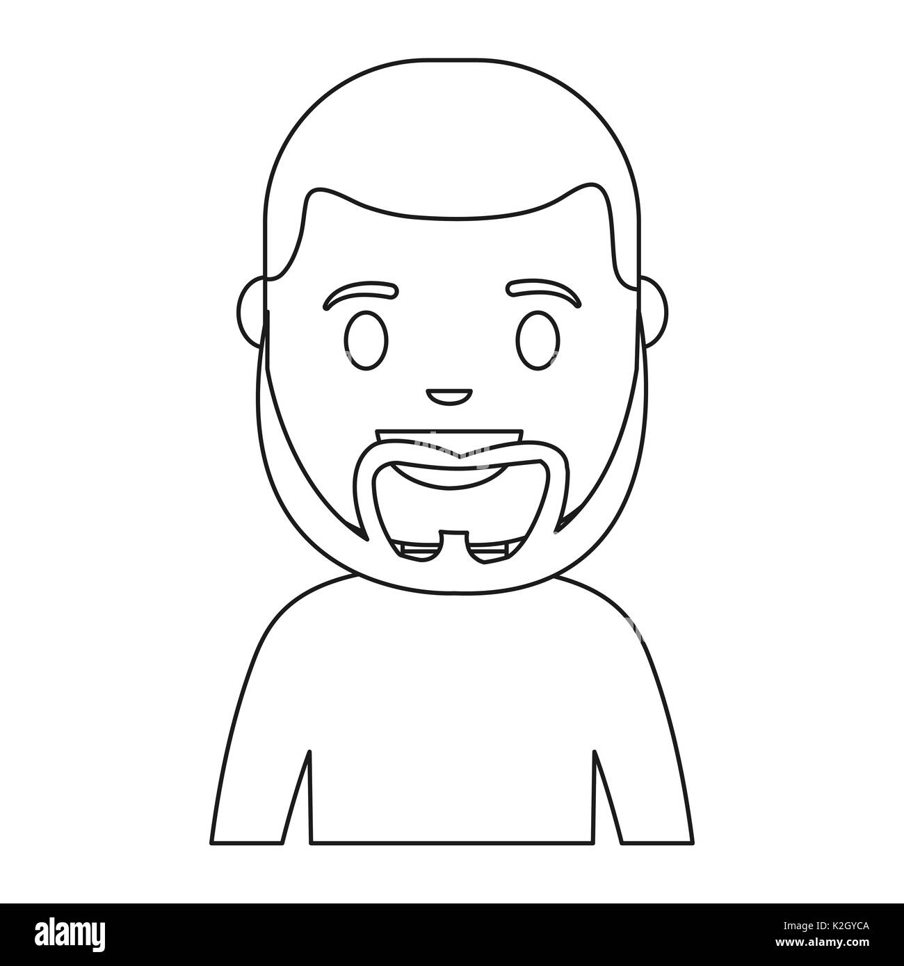 cartoon man smiling icon over white background vector illustration ...