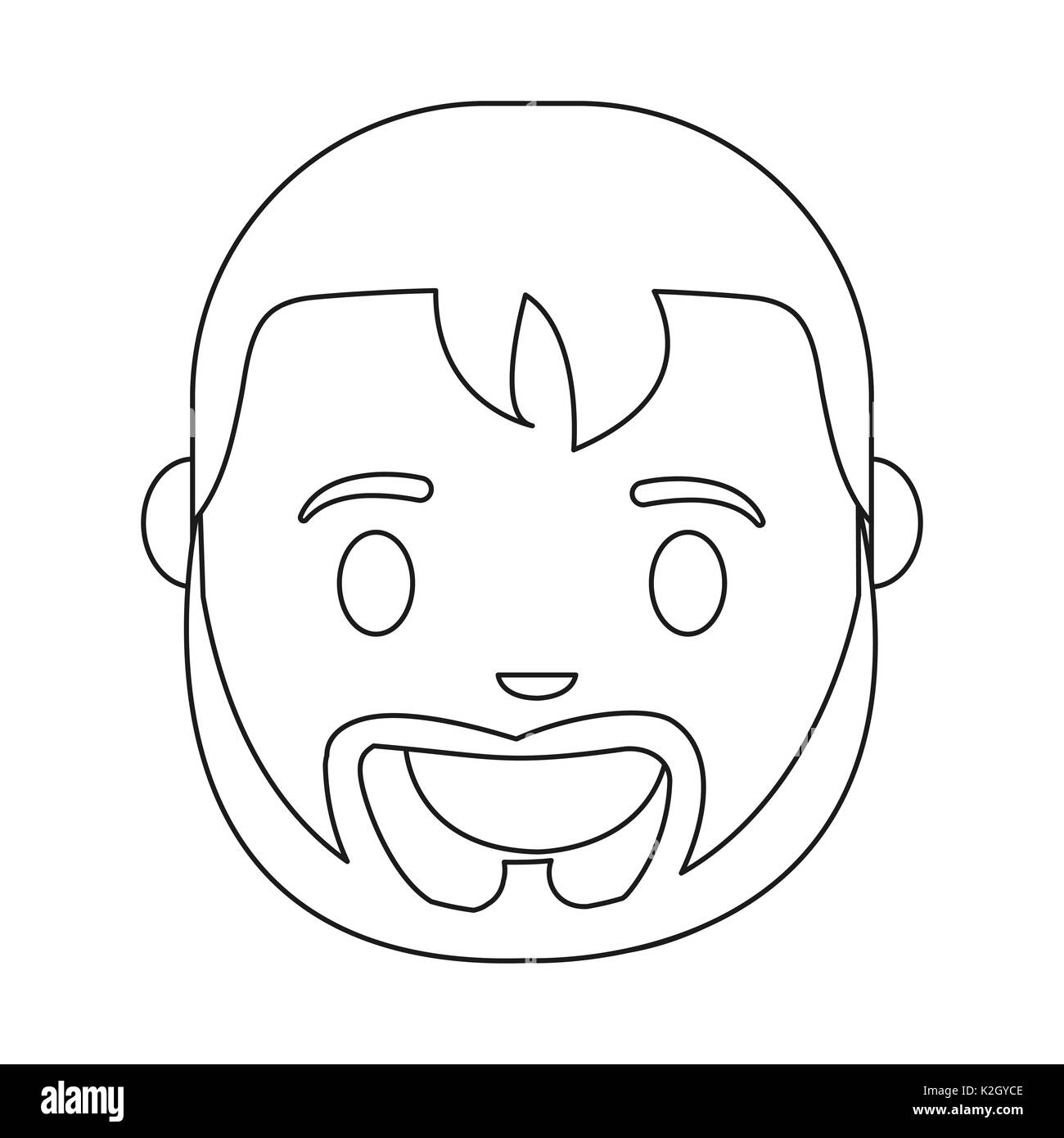 cartoon man with beard icon over white background vector illustration ...