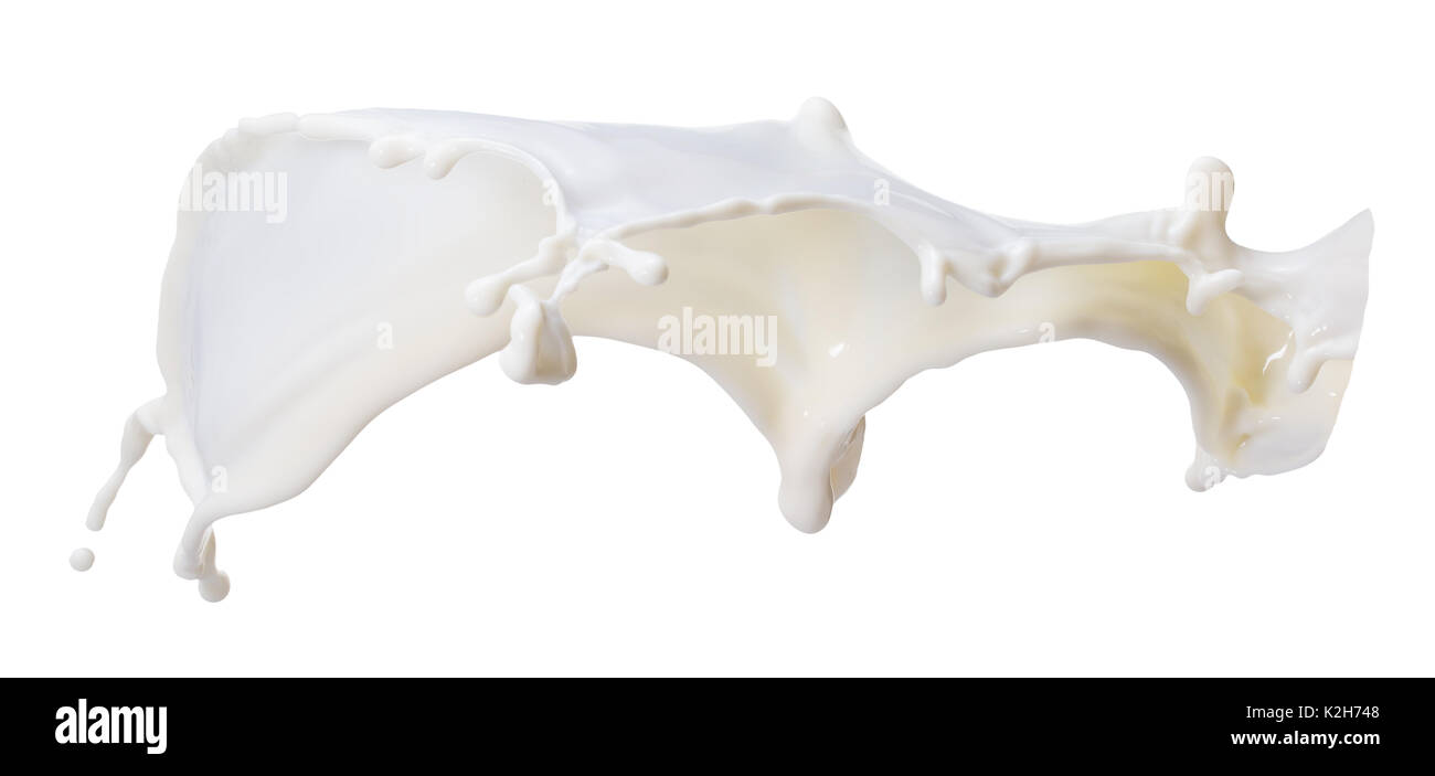 milk splash isolated on a white background Stock Photo - Alamy