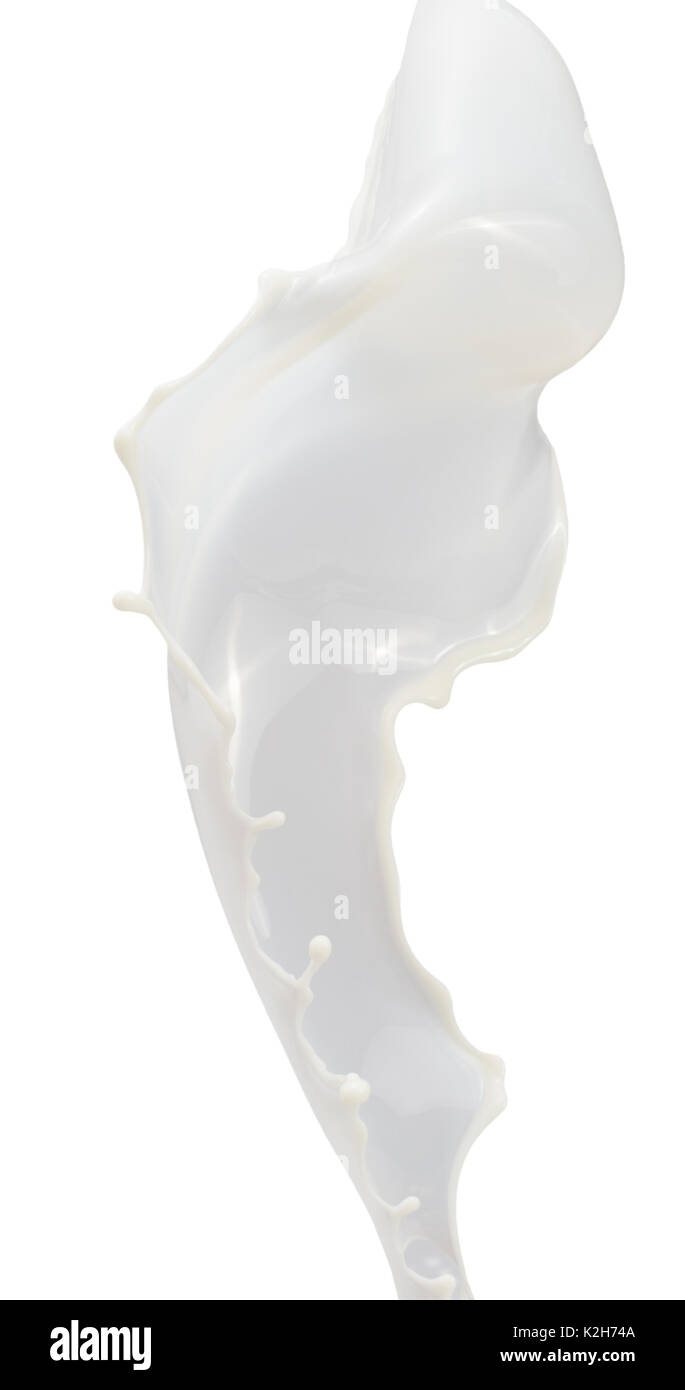 milk splash isolated on a white background Stock Photo - Alamy