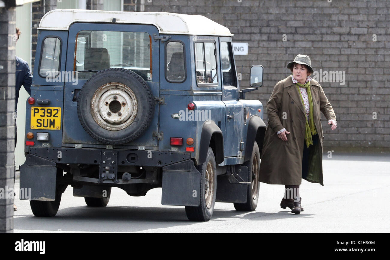 Actress Brenda Blethyn playing DCI Vera Stanhope during filming for the