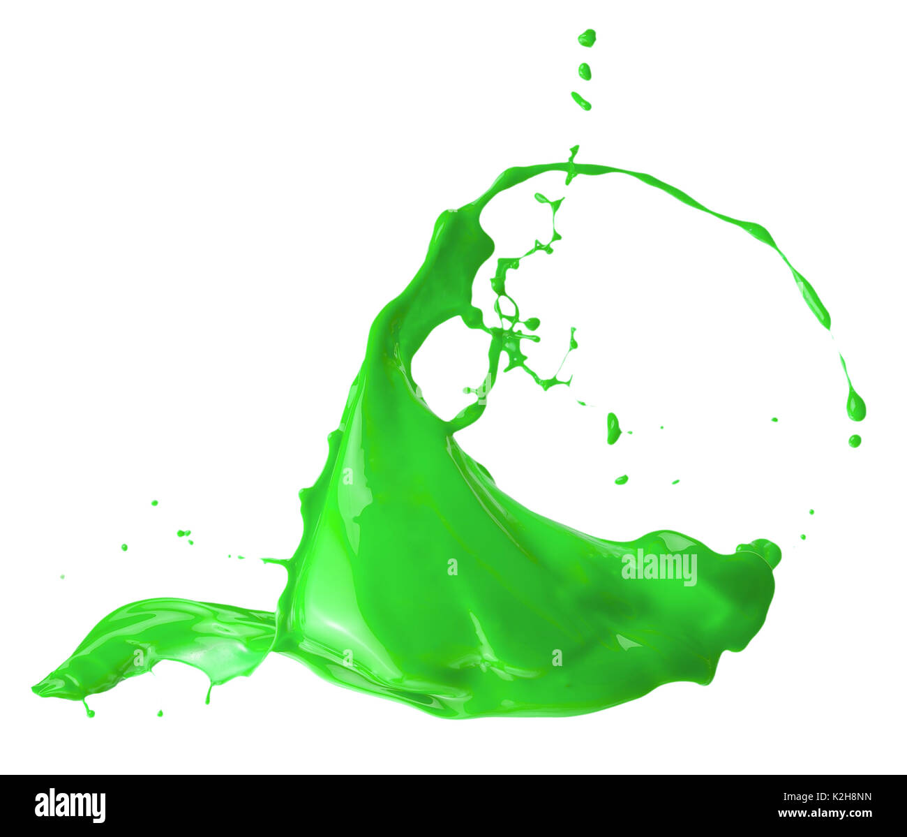 green paint splash isolated on a white background Stock Photo - Alamy