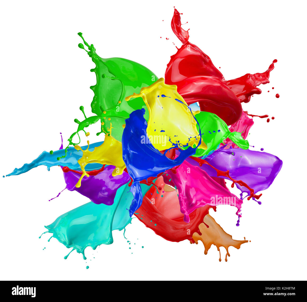 color splashes isolated on a white background Stock Photo - Alamy