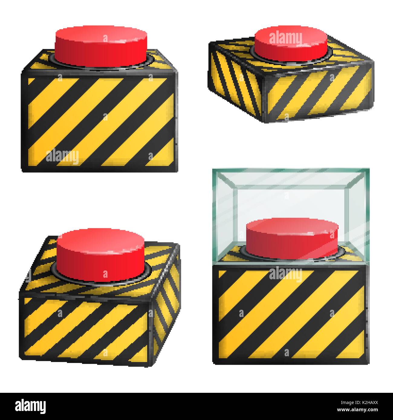 Red Panic Button Set Isolated Vector. Red Alarm Shiny Button Illustration  Stock Vector Image & Art - Alamy