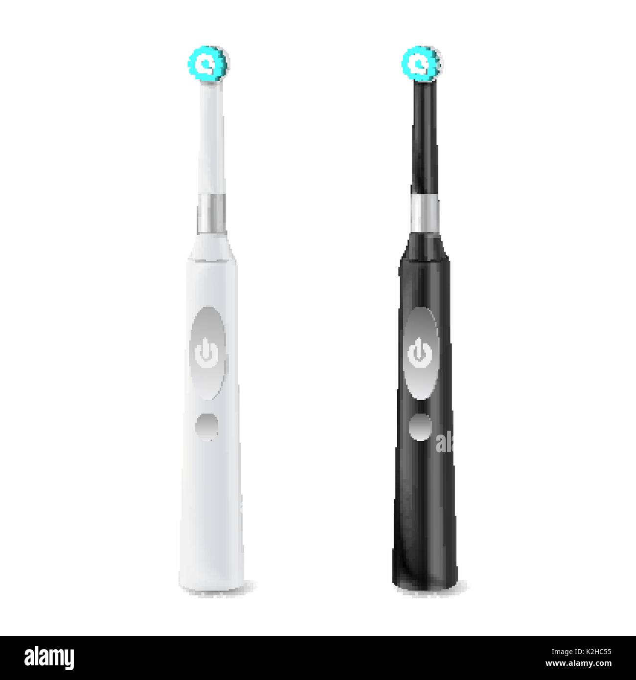 Electric Toothbrush Set Vector. Realistic Classic Tooth Brush Mock Up ...