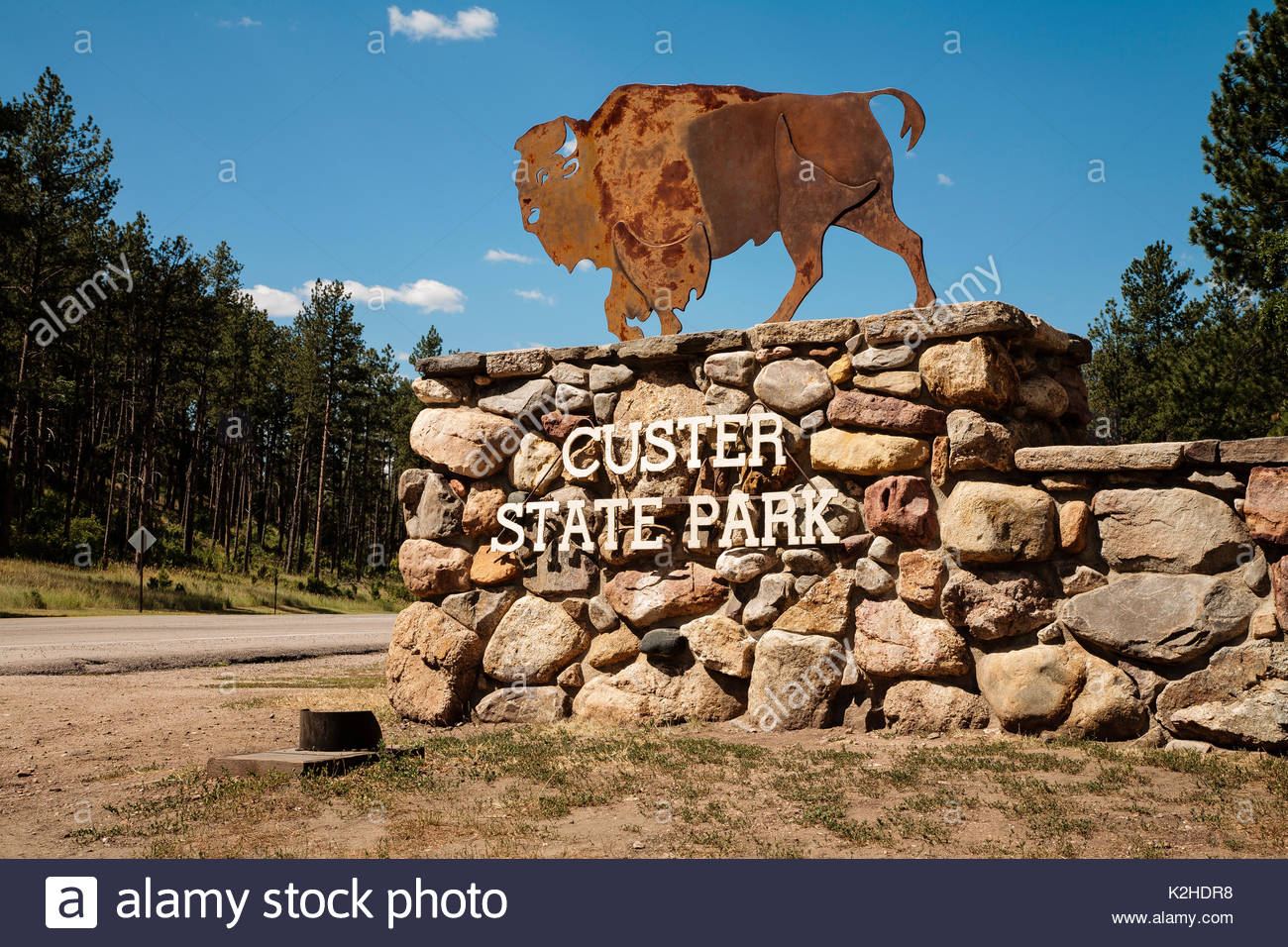 Custer State Park Sign South Stock Photos & Custer State Park Sign