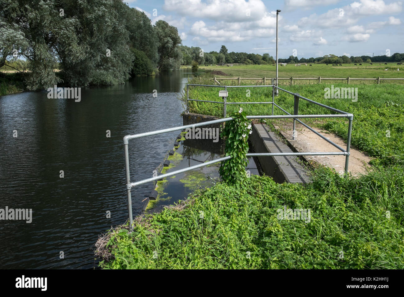 Water abstraction plant for Essex & Suffolk Water at Shipmeadow on the River Waveney. Stock Photo