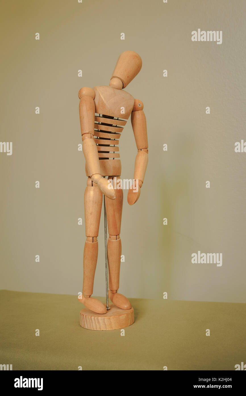 Posed art mannequin, tilted head Stock Photo