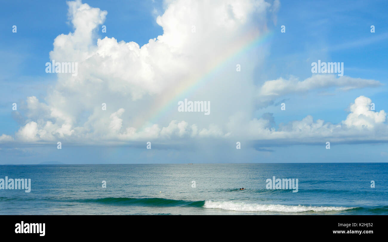 Rainbow over the sea Stock Photo