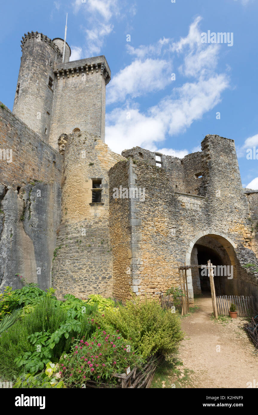 Chateau de Bonaguil, a 13th century medieval castle in Lot-et-Garionne, France Europe Stock Photo