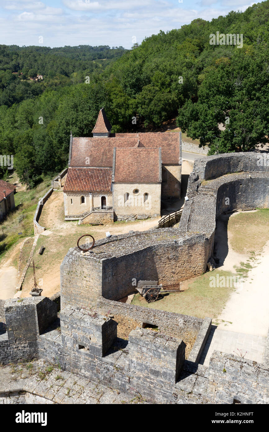 The Chapel at Chateau de Bonaguil, a 13th century medieval castle in Lot-et-Garonne, France Europe Stock Photo