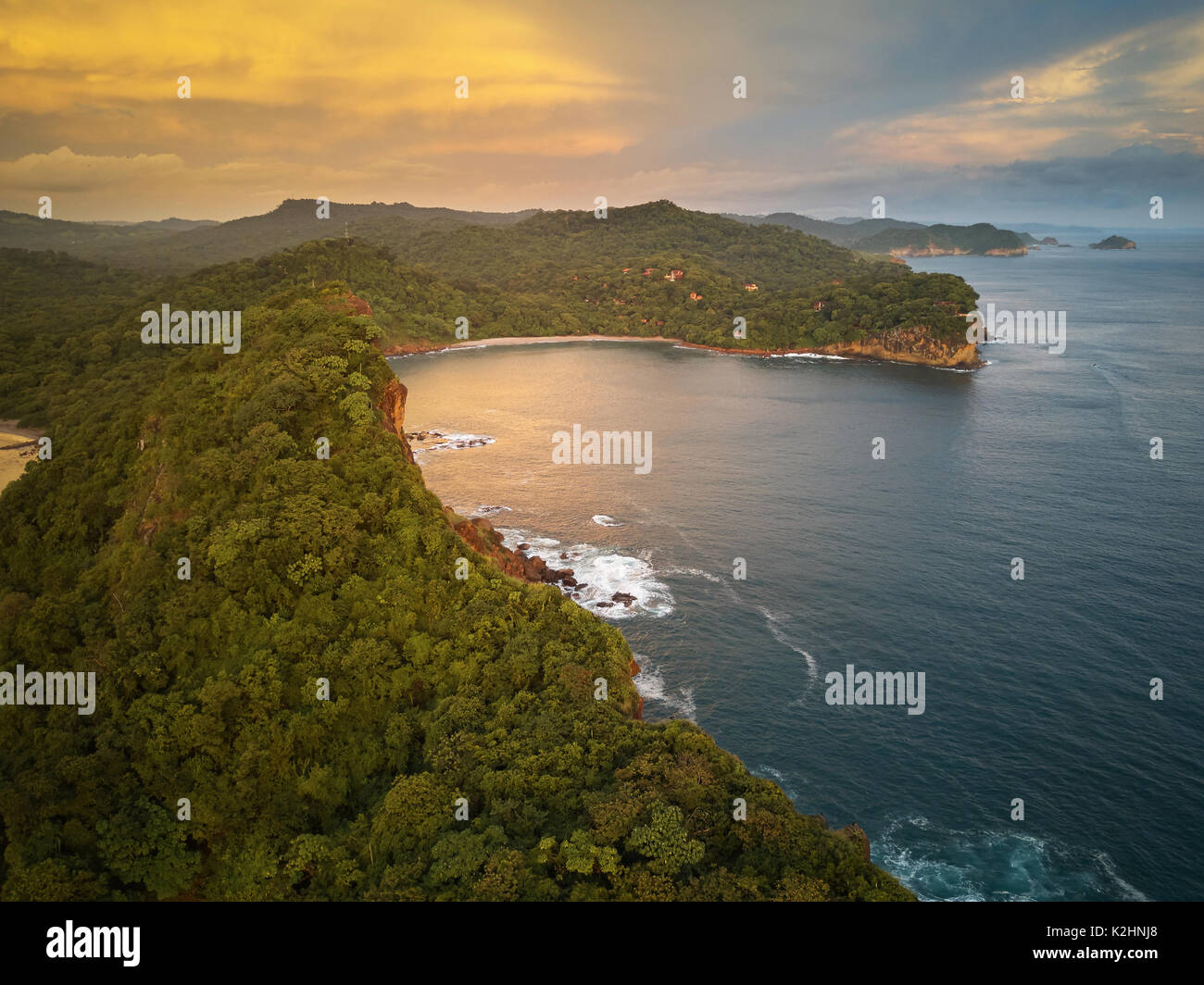 Natural seascape in Nicaragua panorama aerial drone view Stock Photo