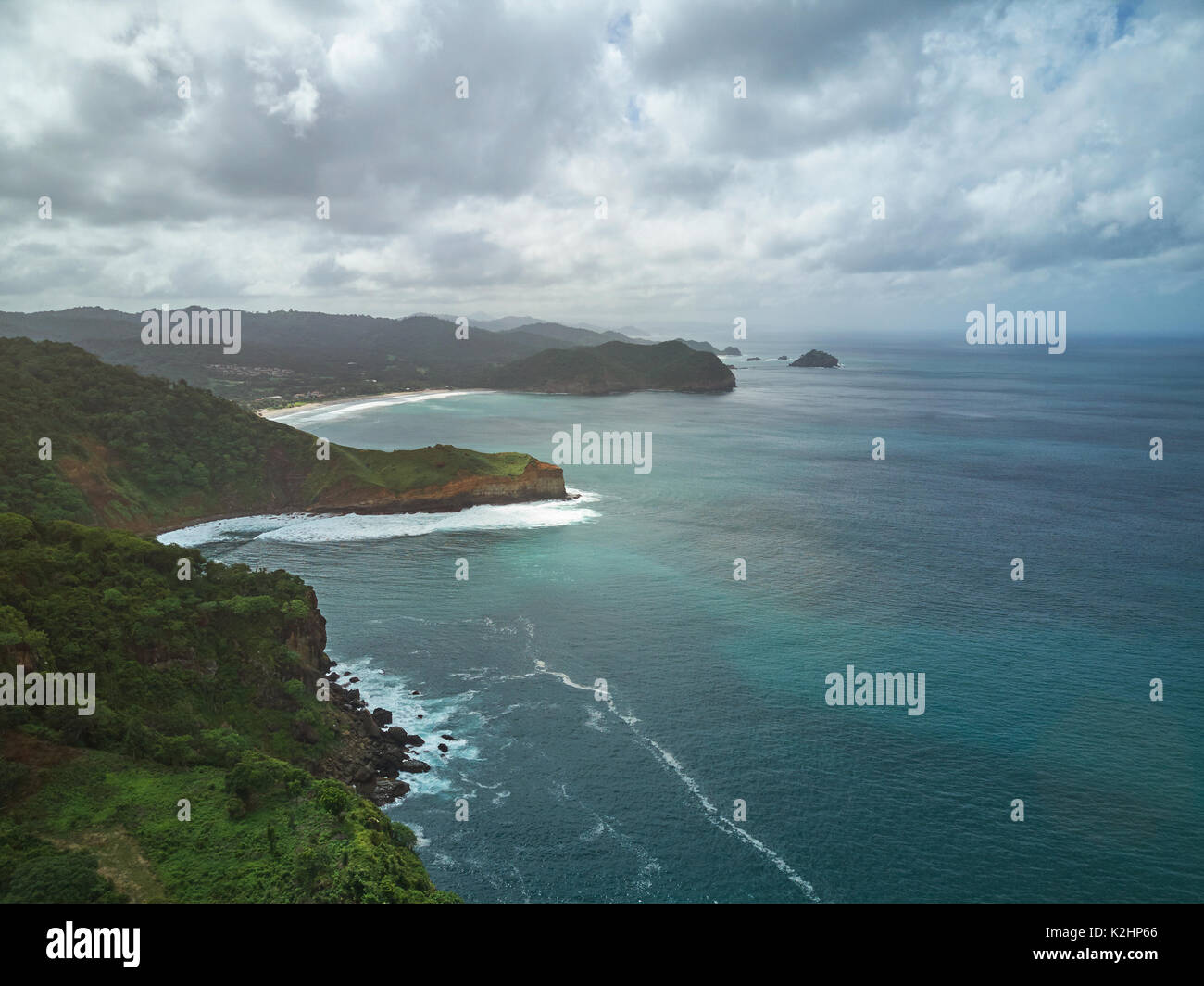 Coastline aerial view in Nicaragua. Central america travel theme Stock Photo