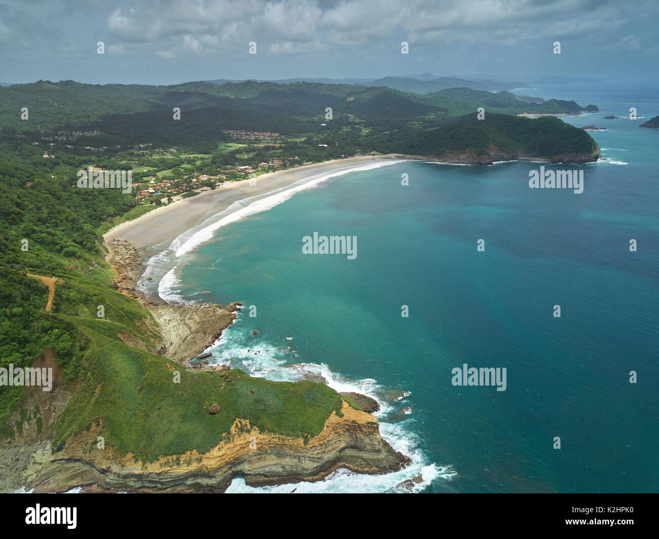 Nicaragua travel destination aerial view. Mukul luxury spa resort Stock Photo