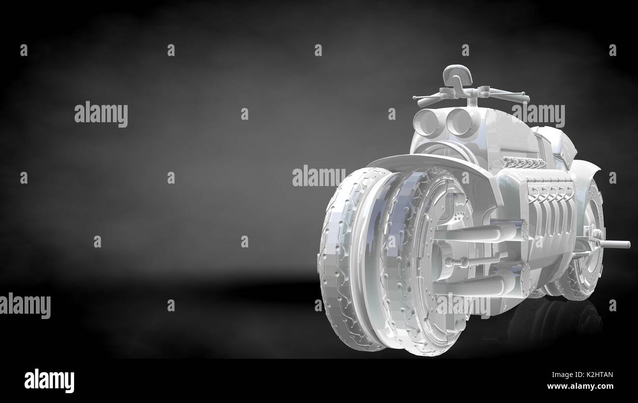 3d rendering of a reflective motor on a dark black background Stock ...