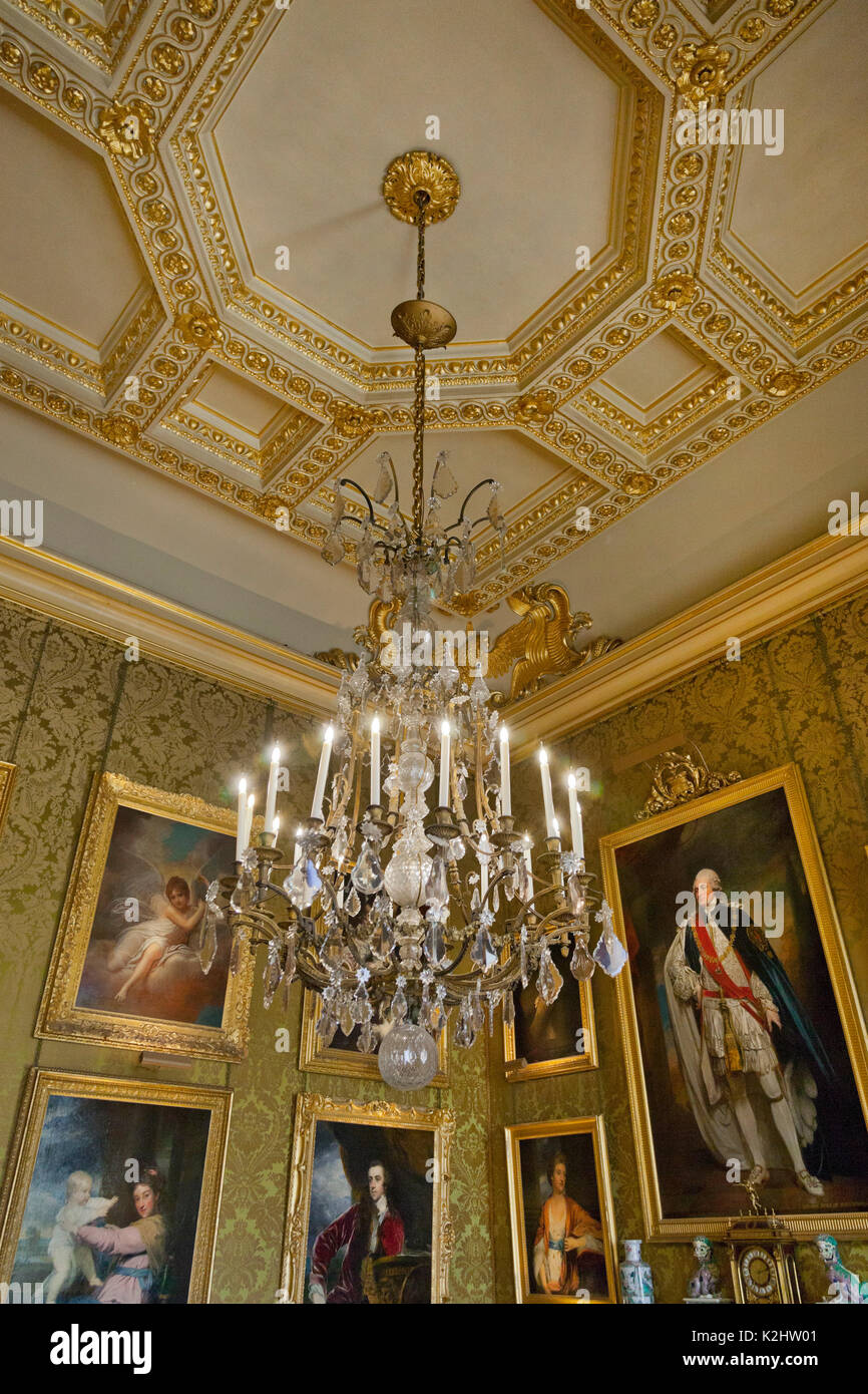 Interior chandelier detail, Blenheim Palce, Woodstock. UK Stock Photo