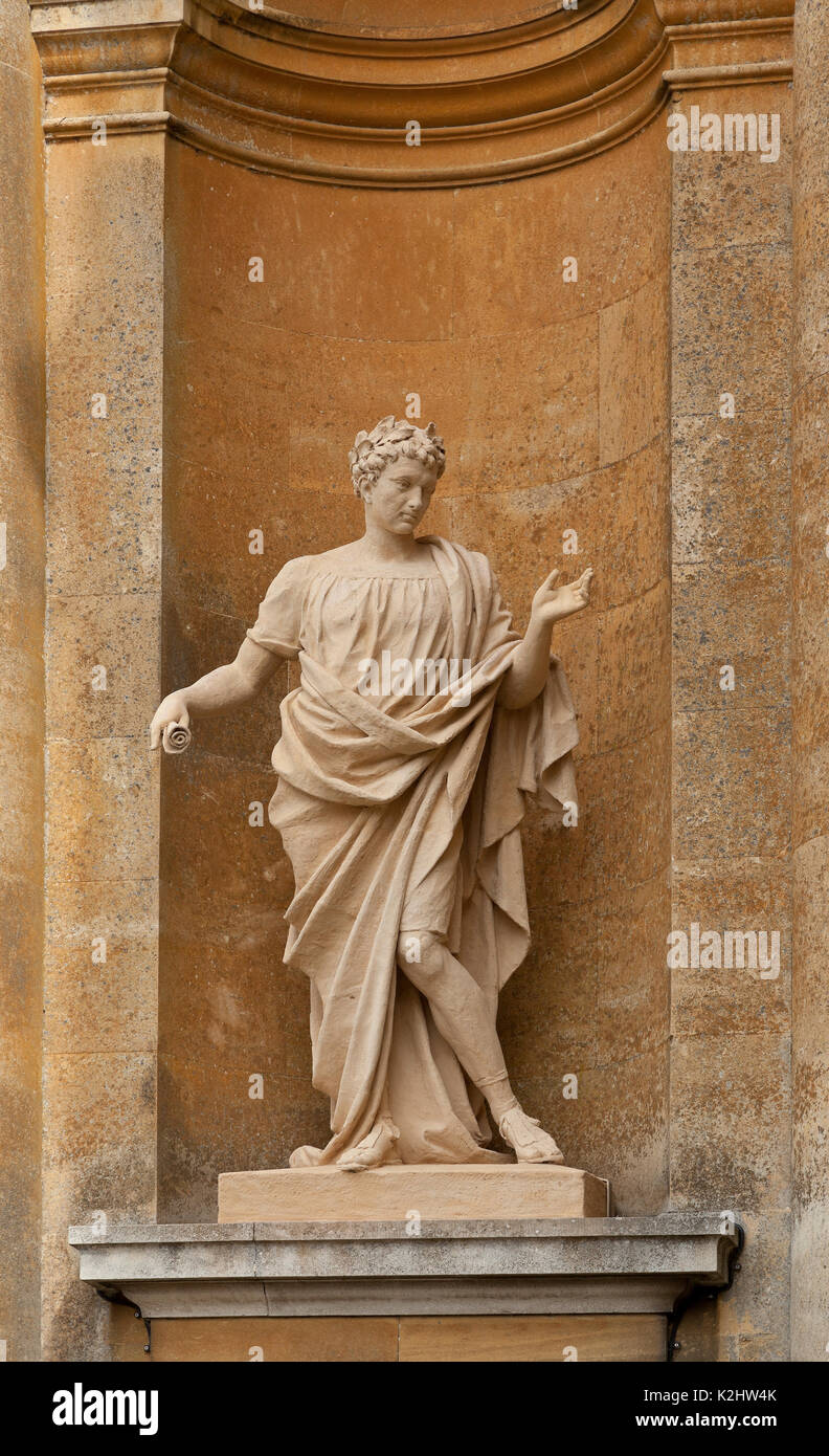 Courtyard statue detail, Blenheim Palace, Woodstock. UK Stock Photo