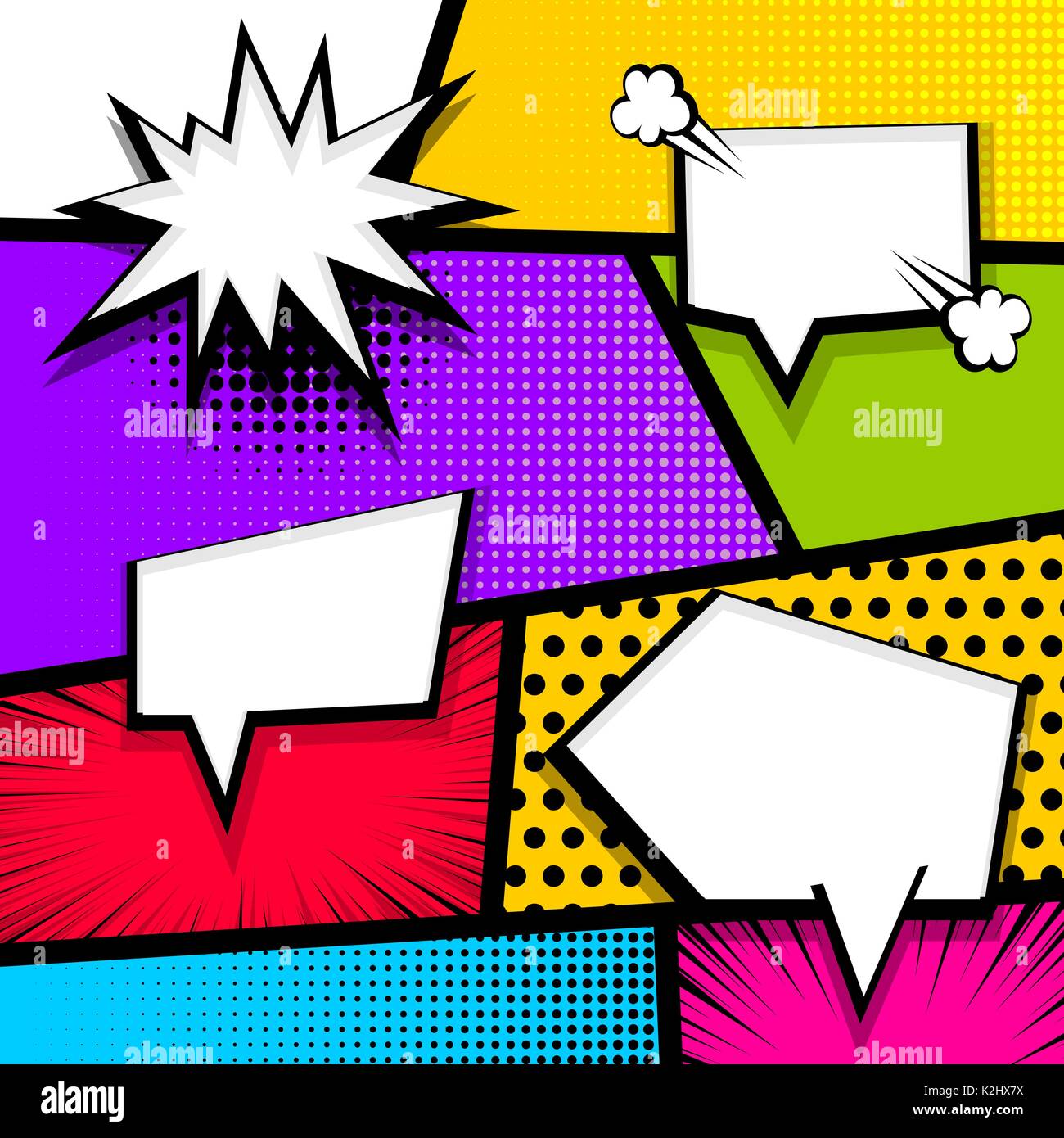 Pop art strip comic text speech bubble bomb Stock Vector Image