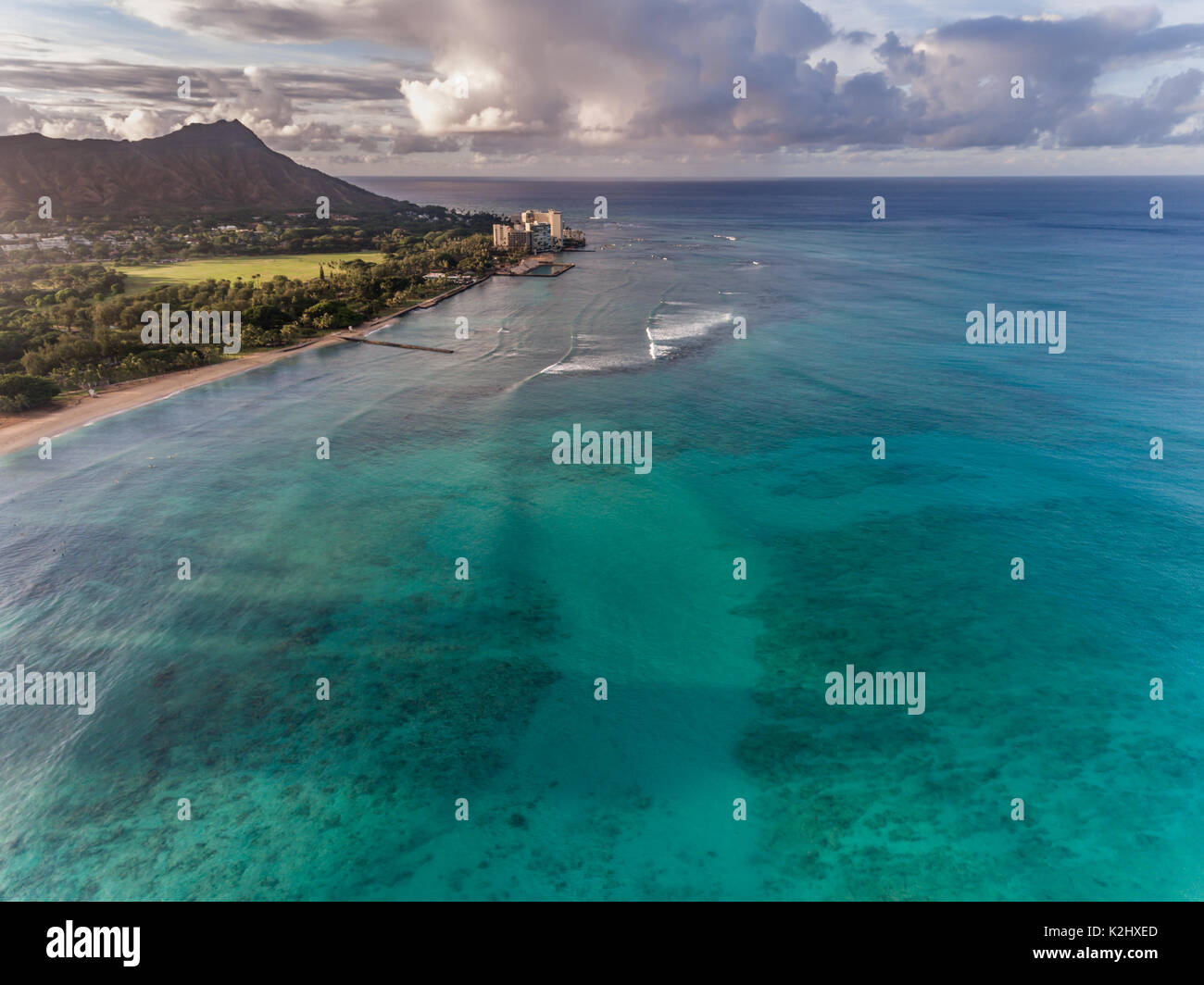 Aerial view of diamond head crater hi-res stock photography and images ...
