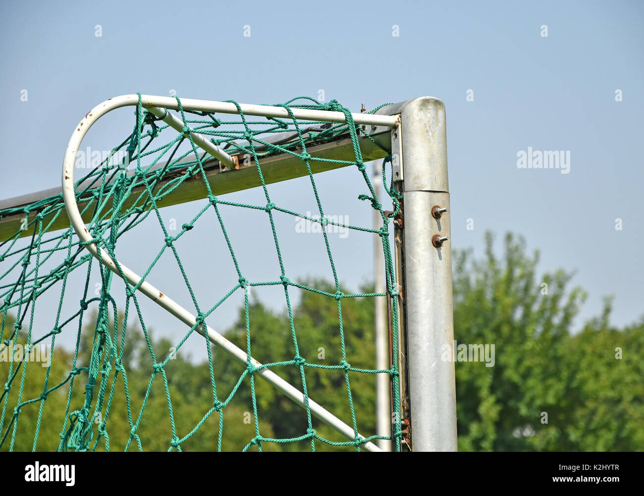 Soccer goal with net Stock Photo - Alamy