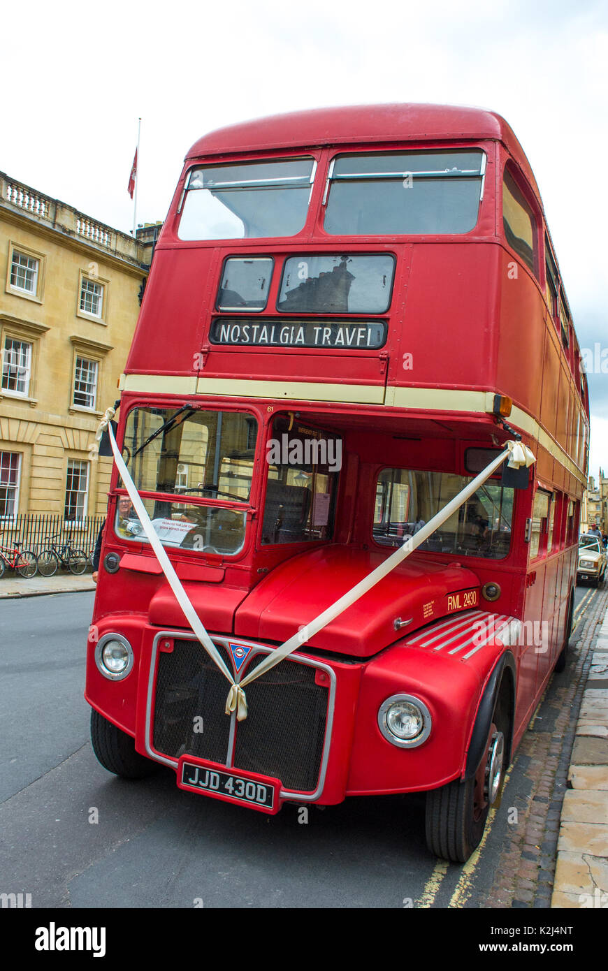 Wedding hire transport bus in Oxford England UK Stock Photo