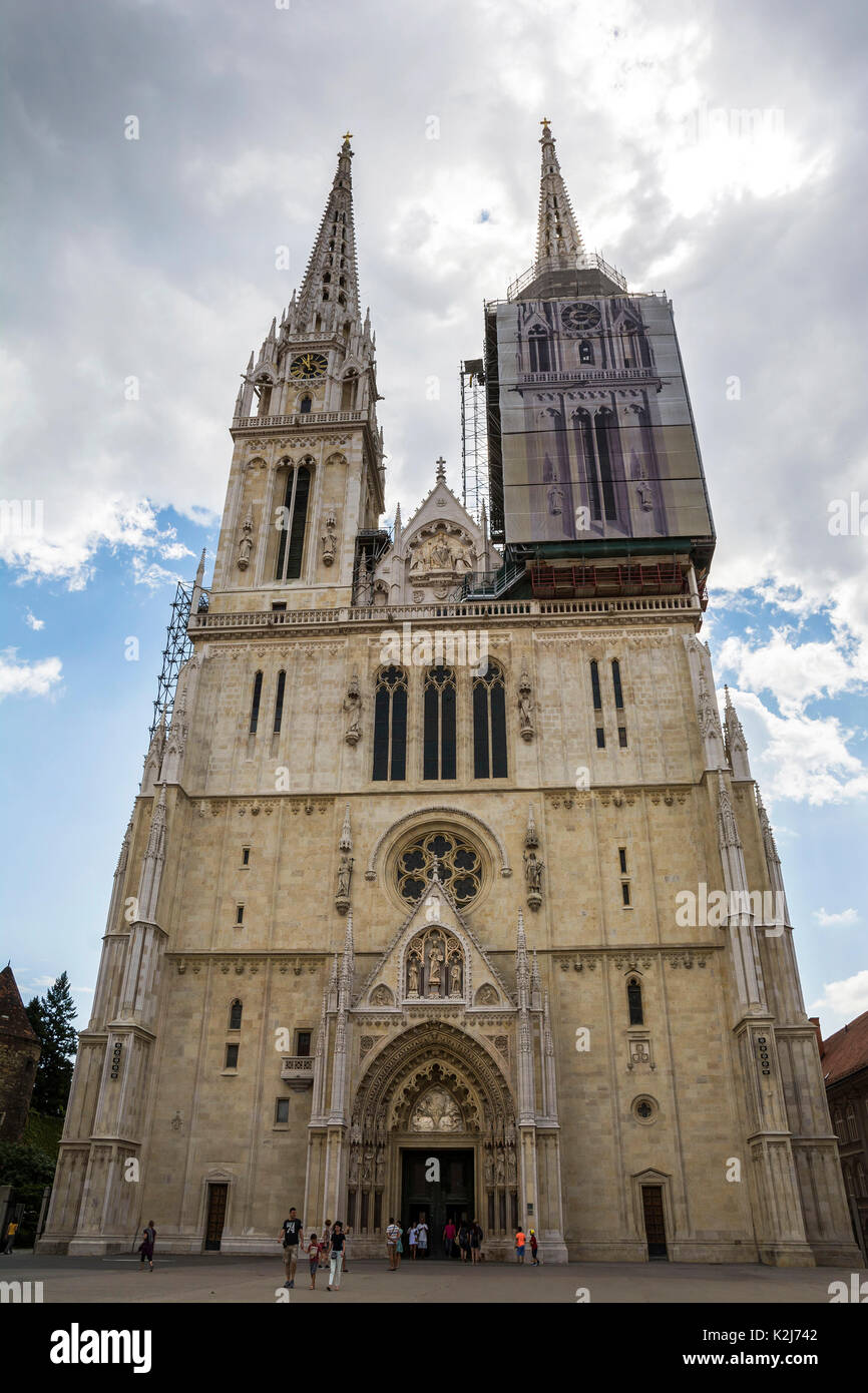 Cathedral of Assumption of the Blessed Virgin Mary in Zagreb, Croatia Stock Photo