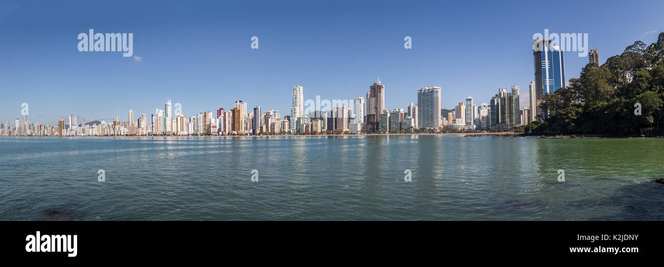 Panoramic view of Balneario Camboriu city skyline - Balneario Camboriu, Santa Catarina, Brazil Stock Photo