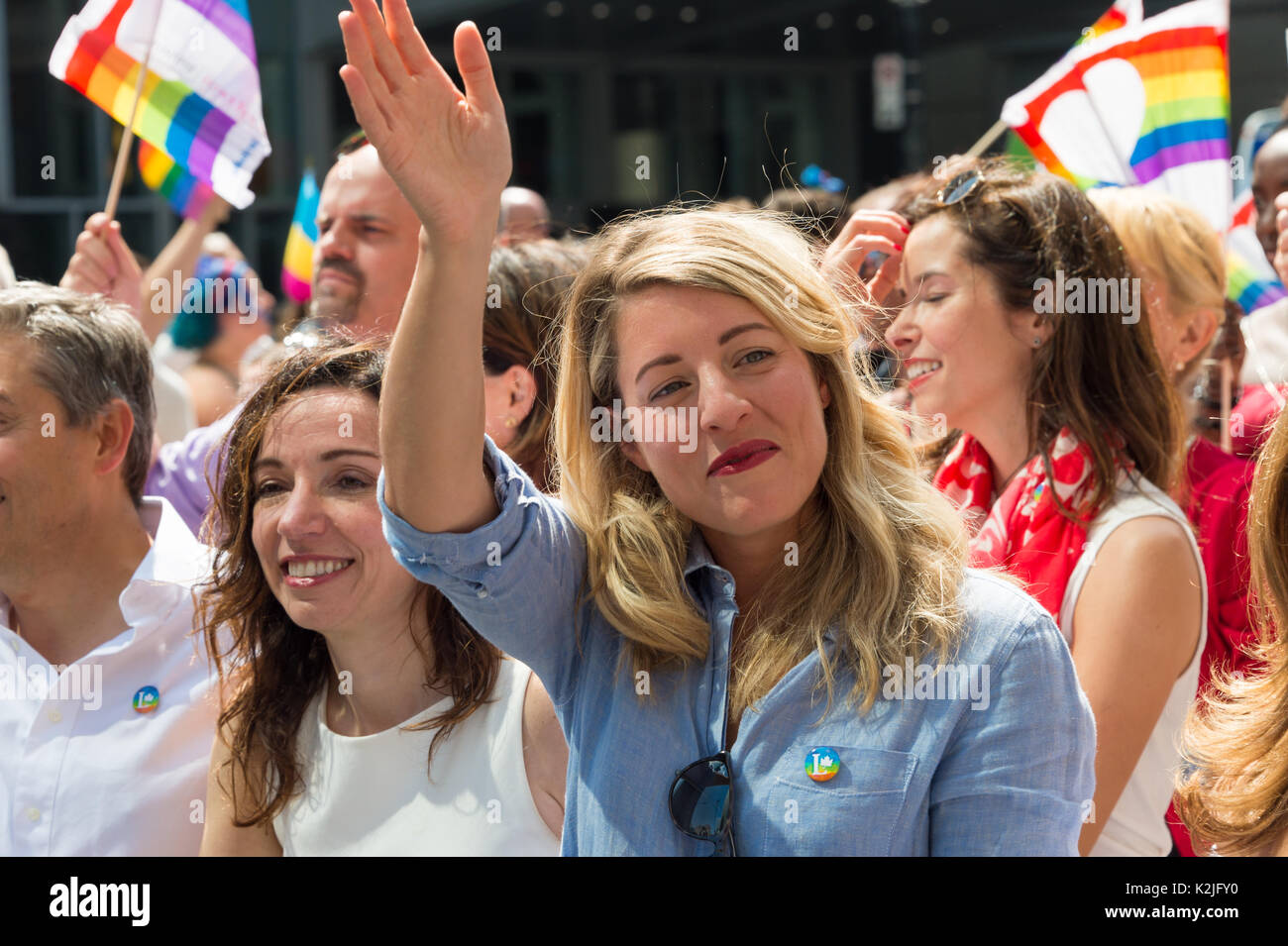 Montreal, Canada - 20 August 2017: Minister of canadian heritage Melanie Joly takes part in Montreal Gay Pride Parade Stock Photo