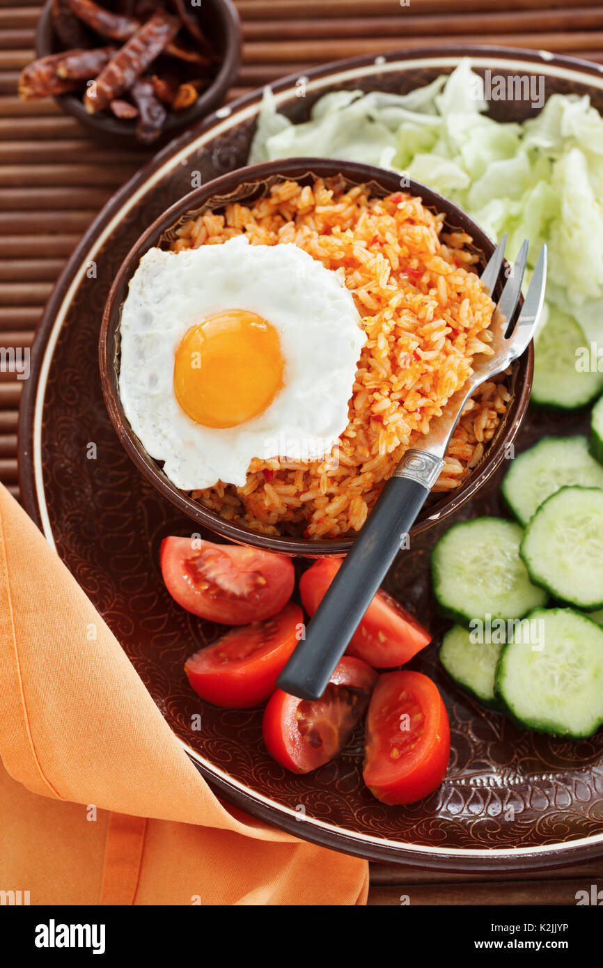 Indonesian fried rice nasi goreng Stock Photo