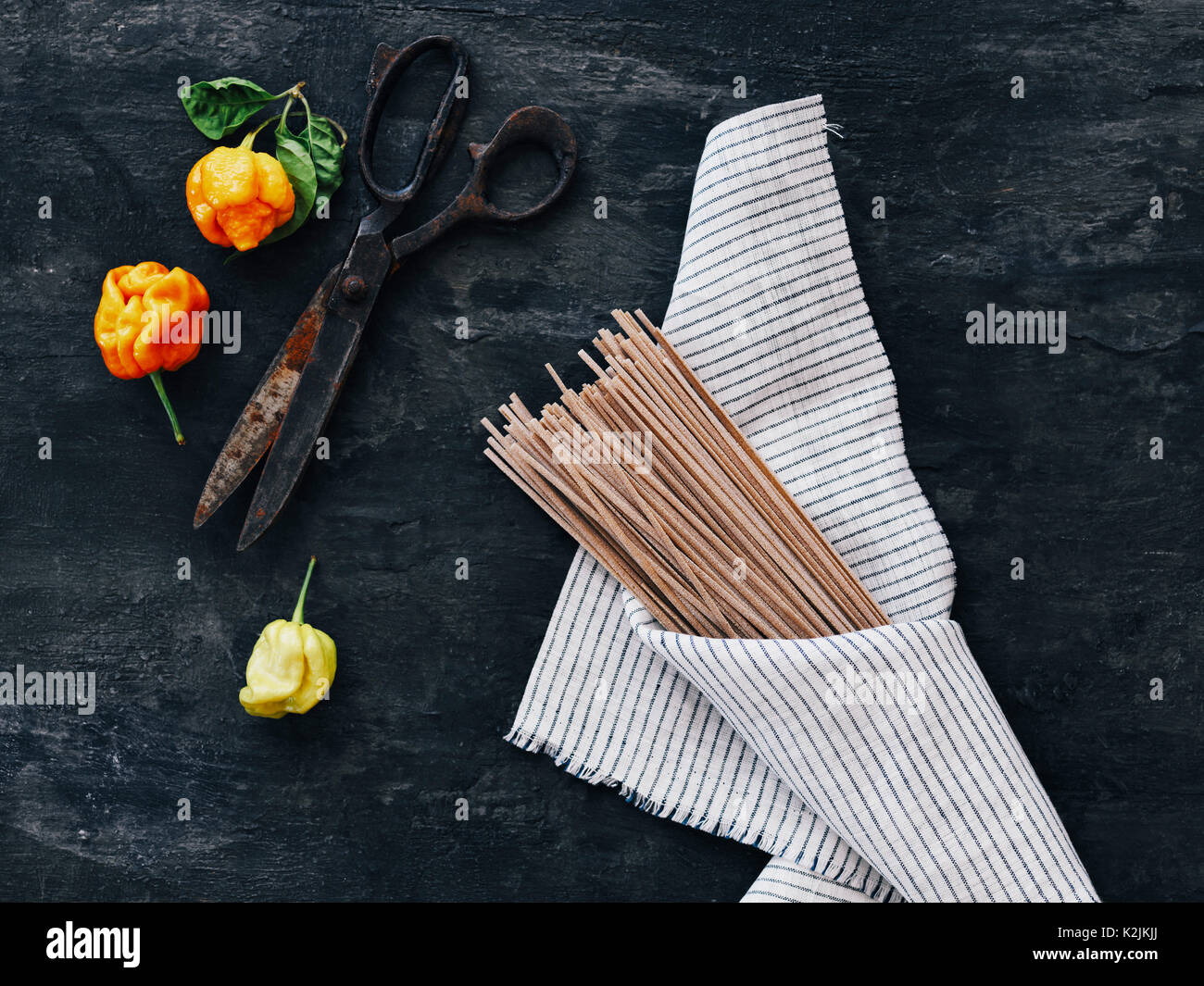 whole wheat fettuccine pasta Stock Photo Alamy