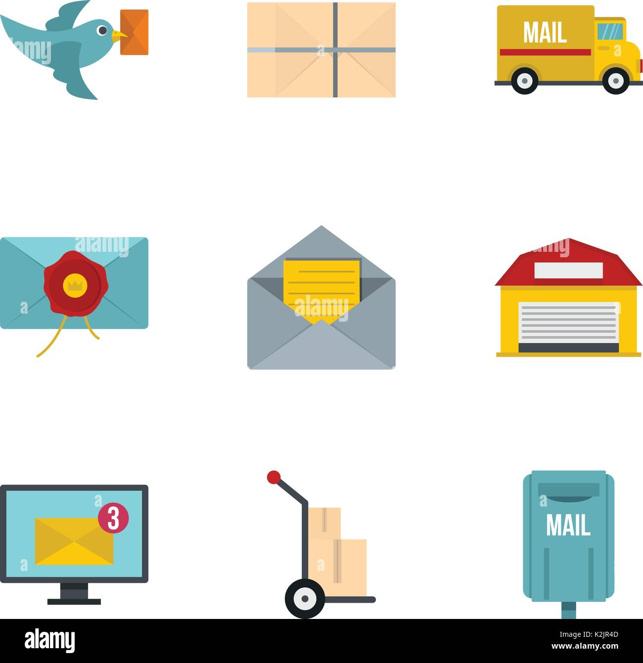 Mail icons set, flat style Stock Vector Image & Art - Alamy