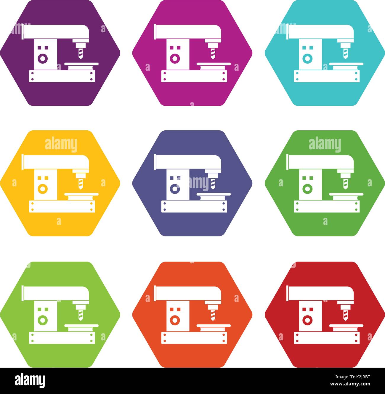 Drilling machine icon set color hexahedron Stock Vector Image & Art - Alamy