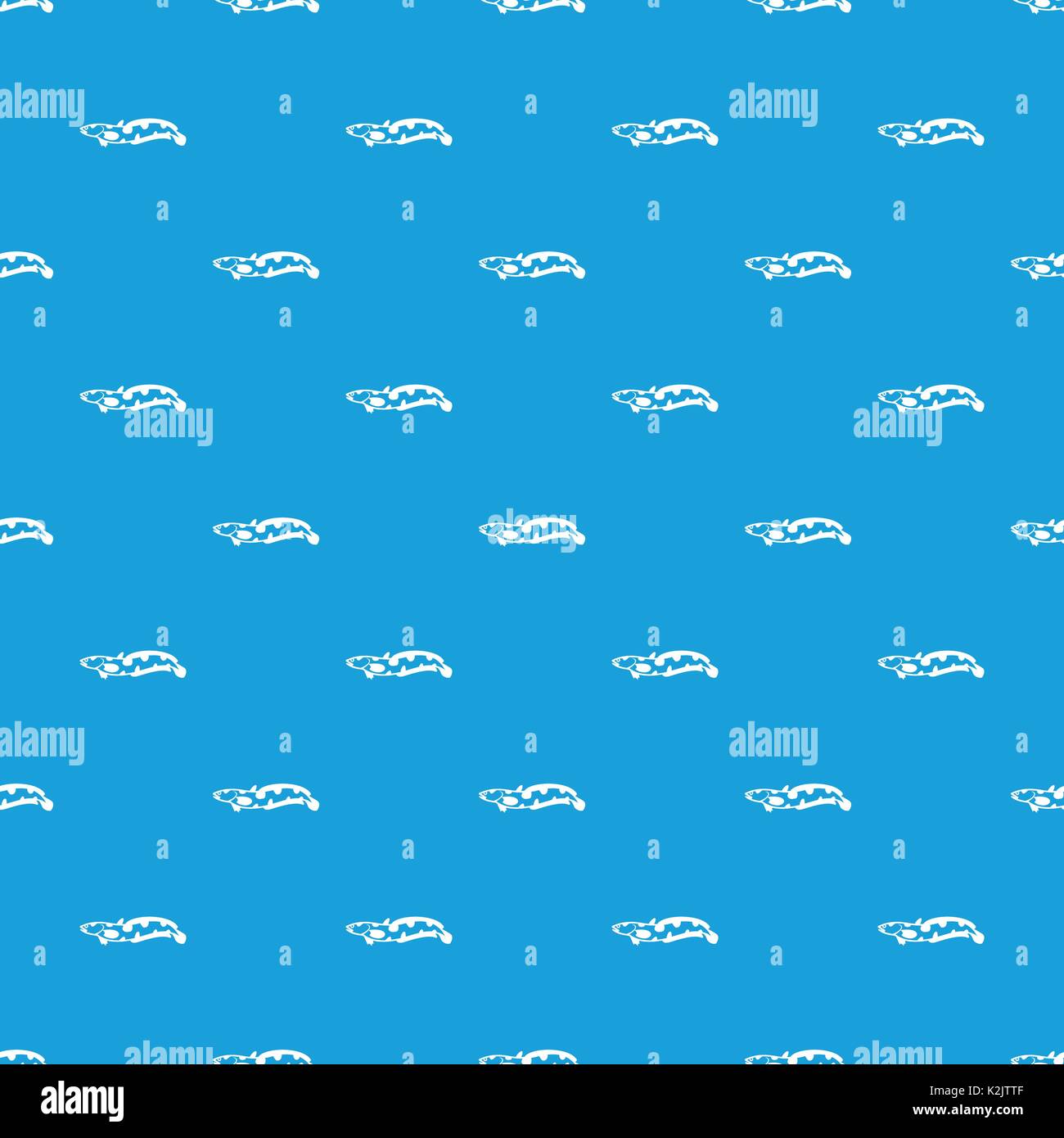 Anarhichas fish pattern seamless blue Stock Vector