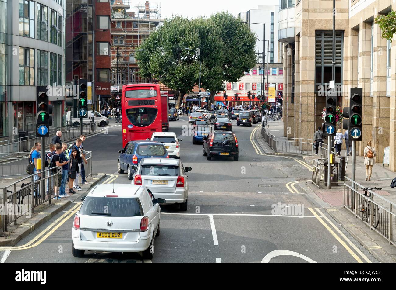 Hammersmith Broadway in the rush hour London UK Stock Photo Alamy