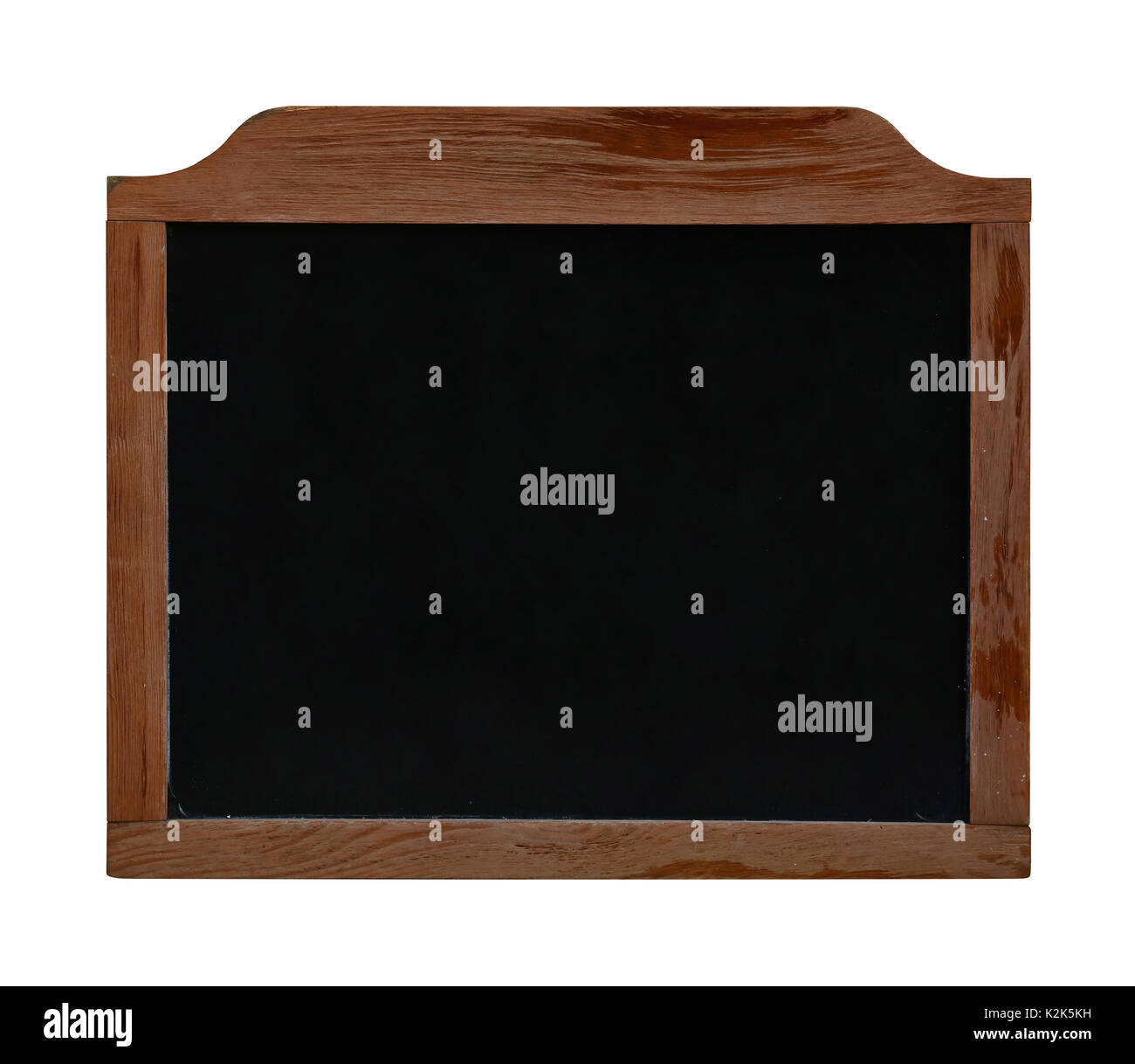 Old black school chalkboard blackboard sign in vintage brown wooden