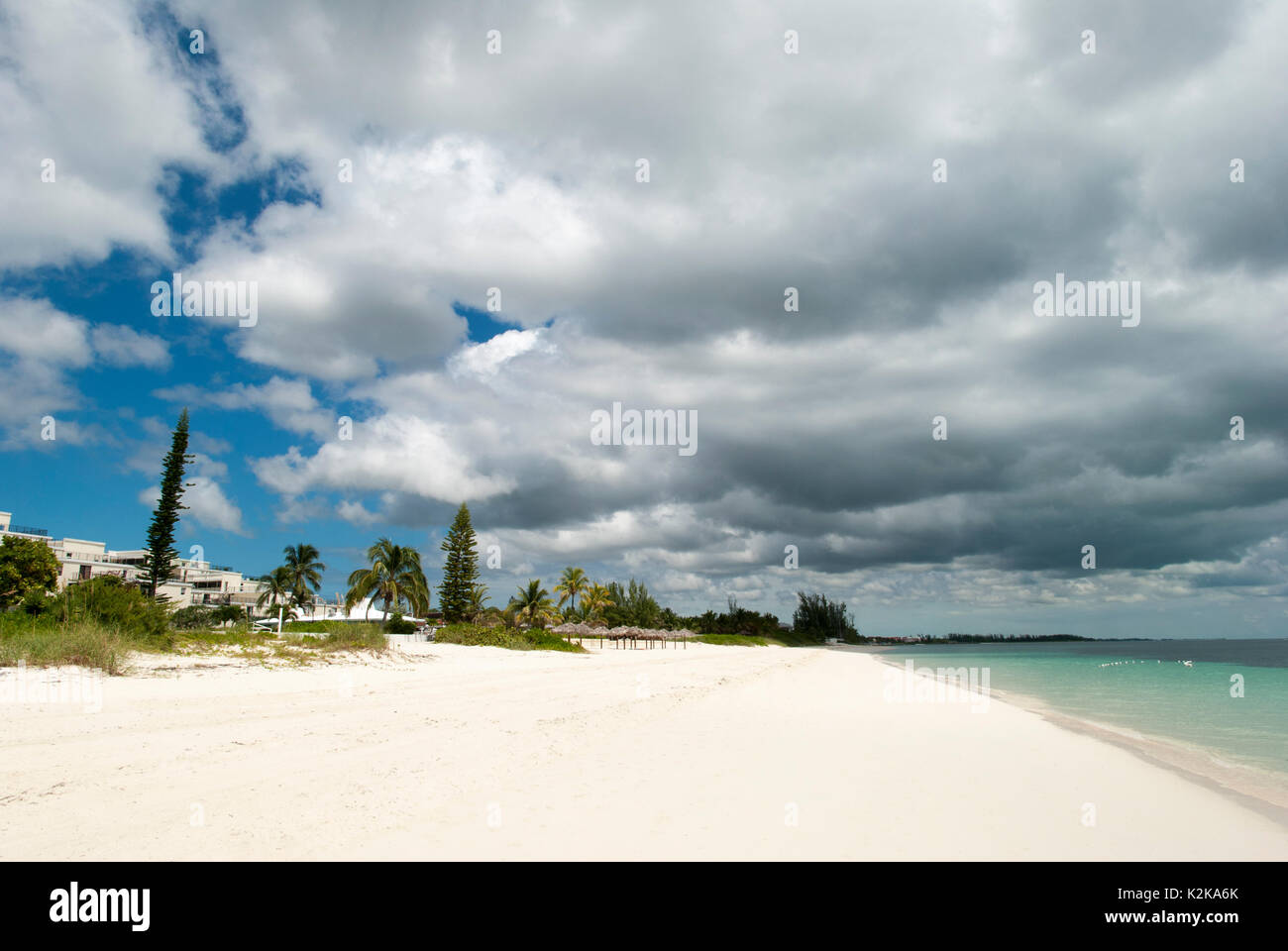 The view of Coral Beach in Freeport town on Grand Bahama island Stock