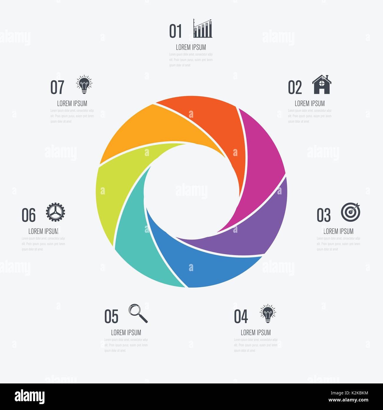 Infographics template 7 options with circle Stock Vector Image & Art ...