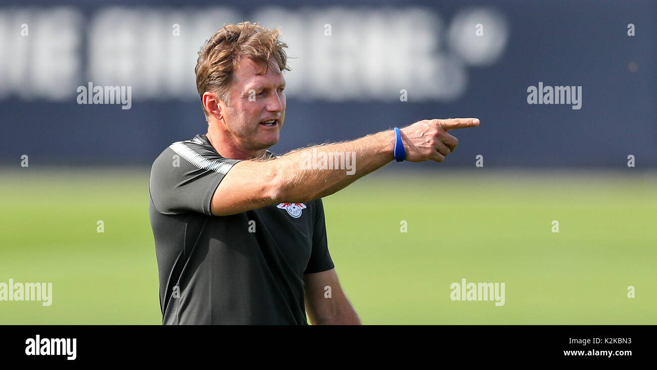 Head Coach Ralph Hasenhuttl Leading The Training Of The