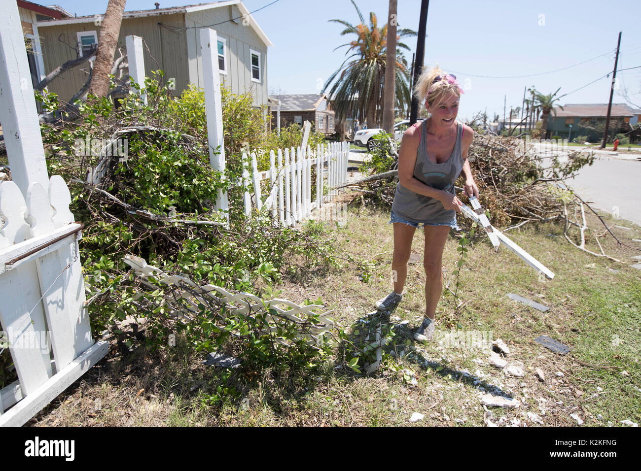 Port Aransas, Texas USA. 30th Aug, 2017. Extensive damage from