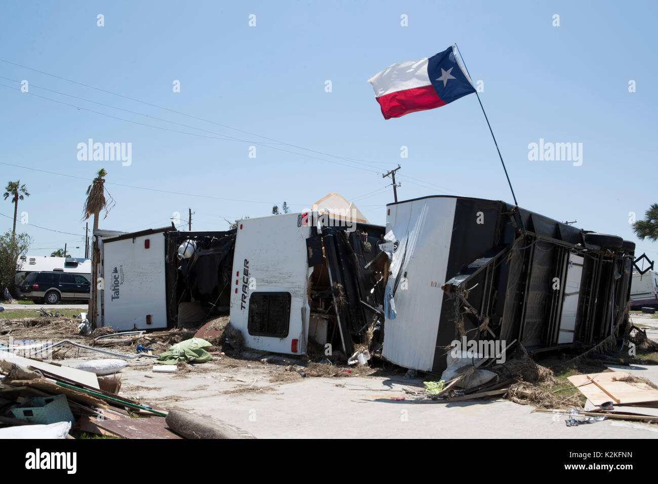 Port Aransas, Texas USA. 30th Aug, 2017. Extensive damage from