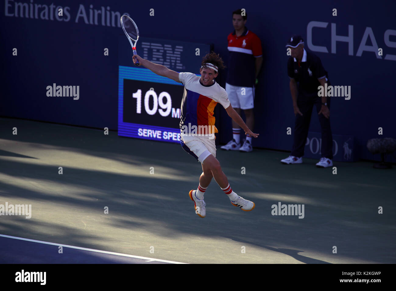 New York, United States. 31st Aug, 2017. US Open Tennis: New York, 31 August, 2017 - Austria's Dominic Thiem during his second round match against Taylor Frtiz of the United States at the US Open in Flushing Meadows, New York. Credit: Adam Stoltman/Alamy Live News Stock Photo