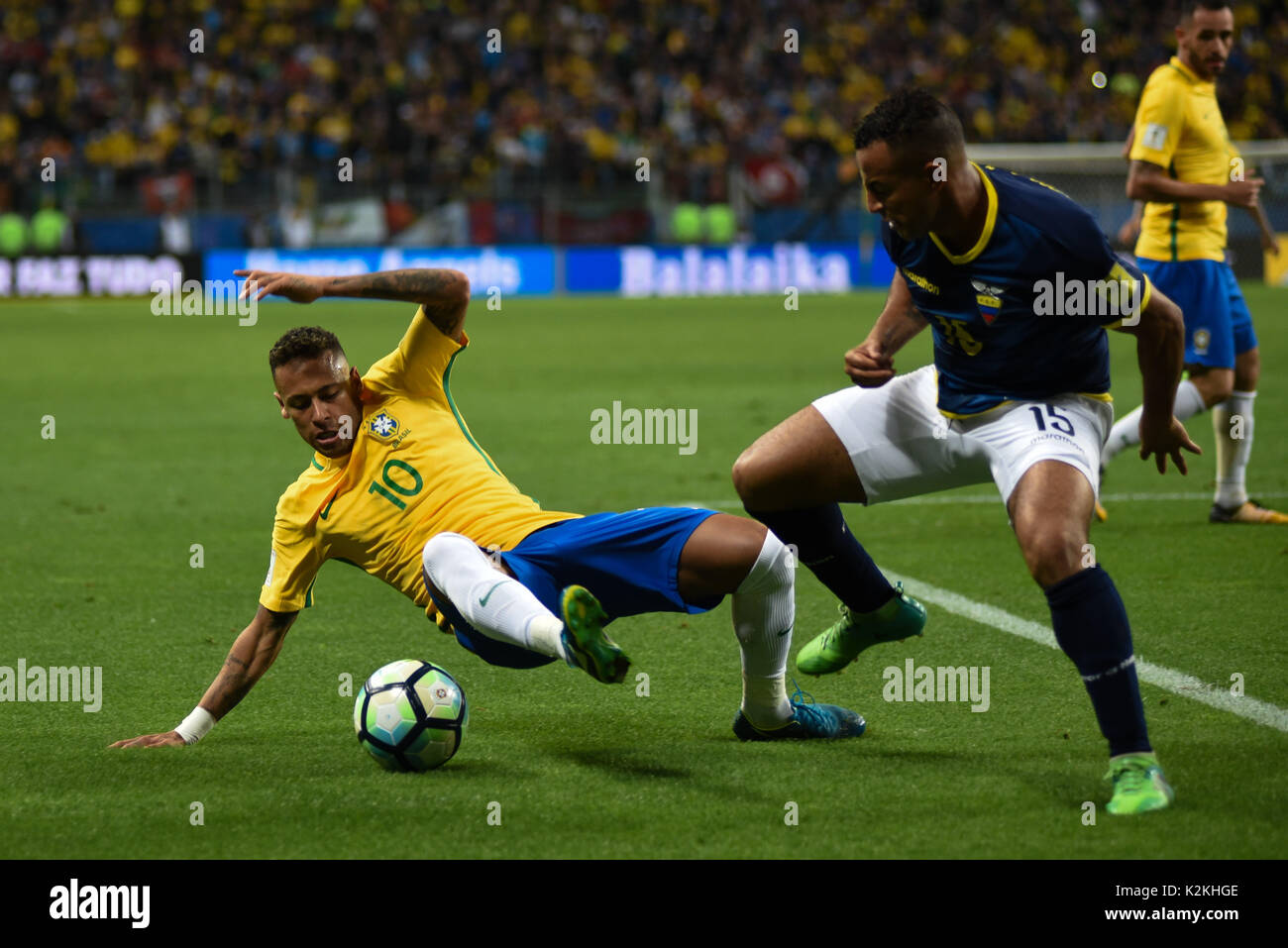 Porto Alegre, Brazil. 31st Aug, 2017. Neymar Jr. of Brazil during the match Brazil v Equador - 2018 FIFA World Cup Russia Qualifier, at Arena do Gremio on August 31, 2017, in Porto Alegre, Brazil.(PHOTO: RODRIGO ZIEBELL/BRAZIL PHOTO PRESS) Stock Photo